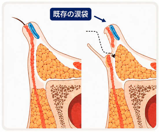 涙袋温存下眼瞼リフト 従来の涙袋